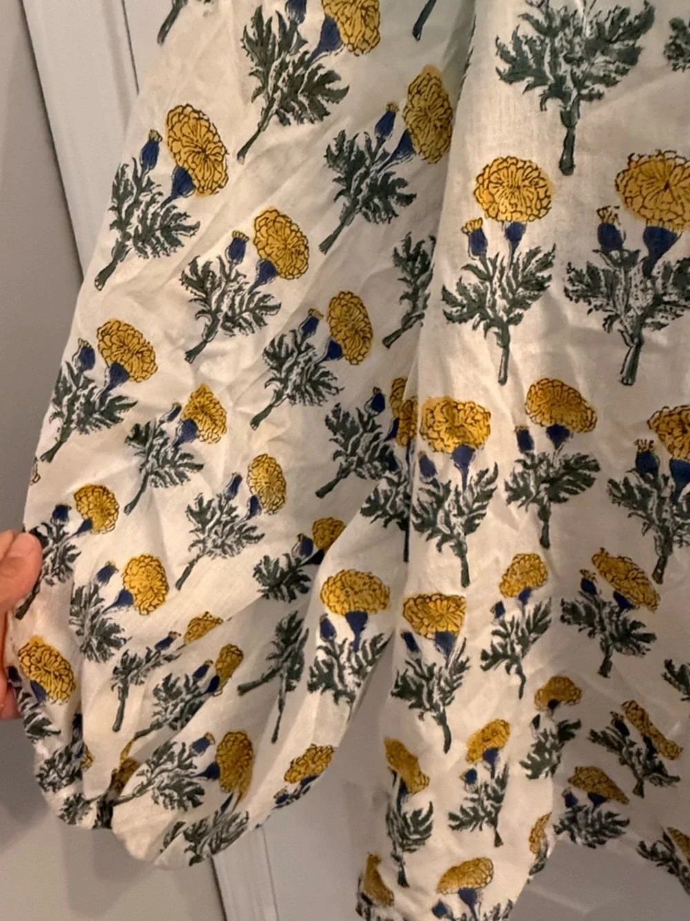 Emerson Fry White Floral Tie-Front Overdized Peasant Blouse - Picture 3 of 5